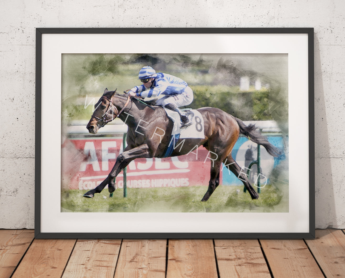 Big Rock Racehorse Print - Digital Watercolour Art
