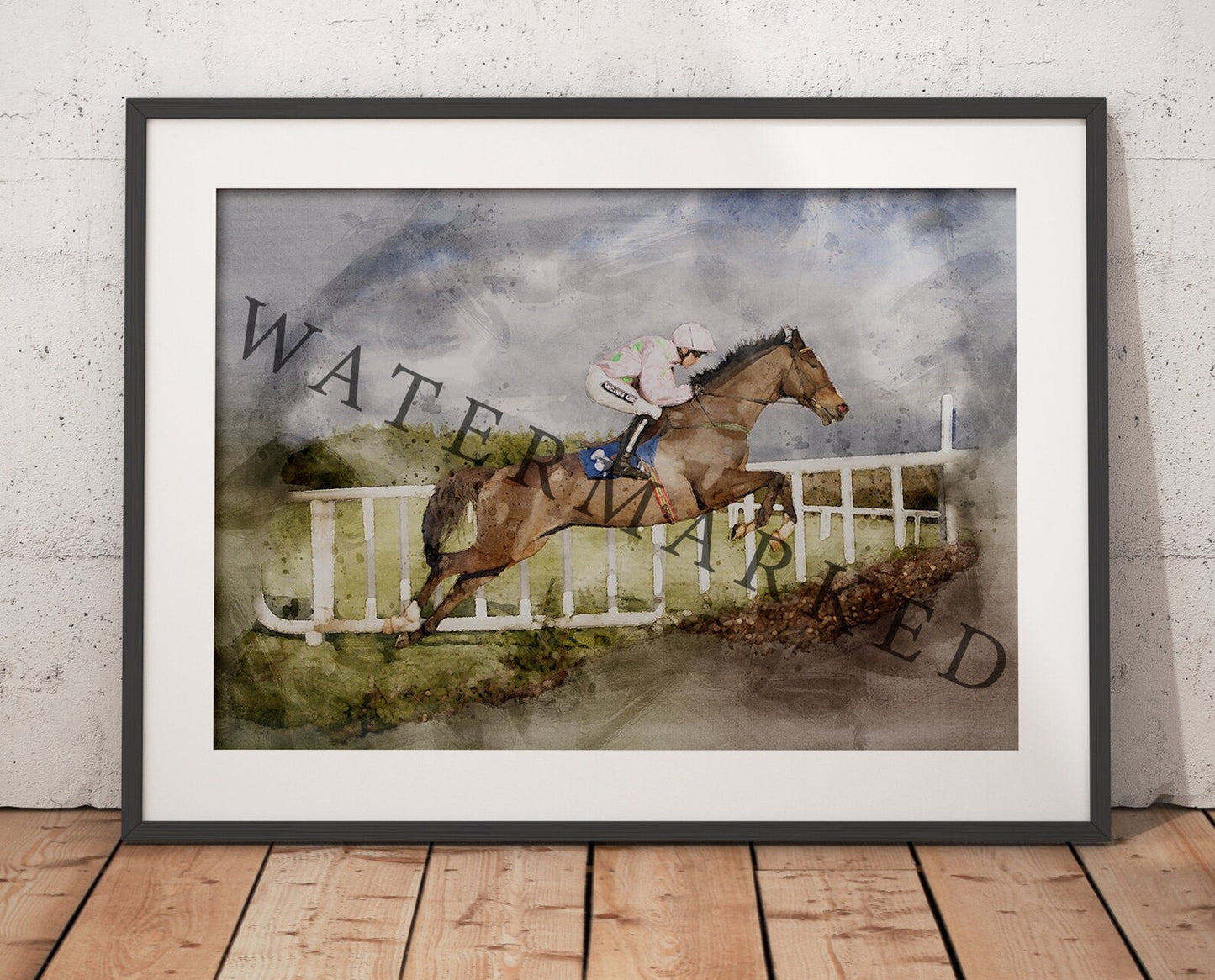 Vautour Racehorse Print - Digital Watercolour Art