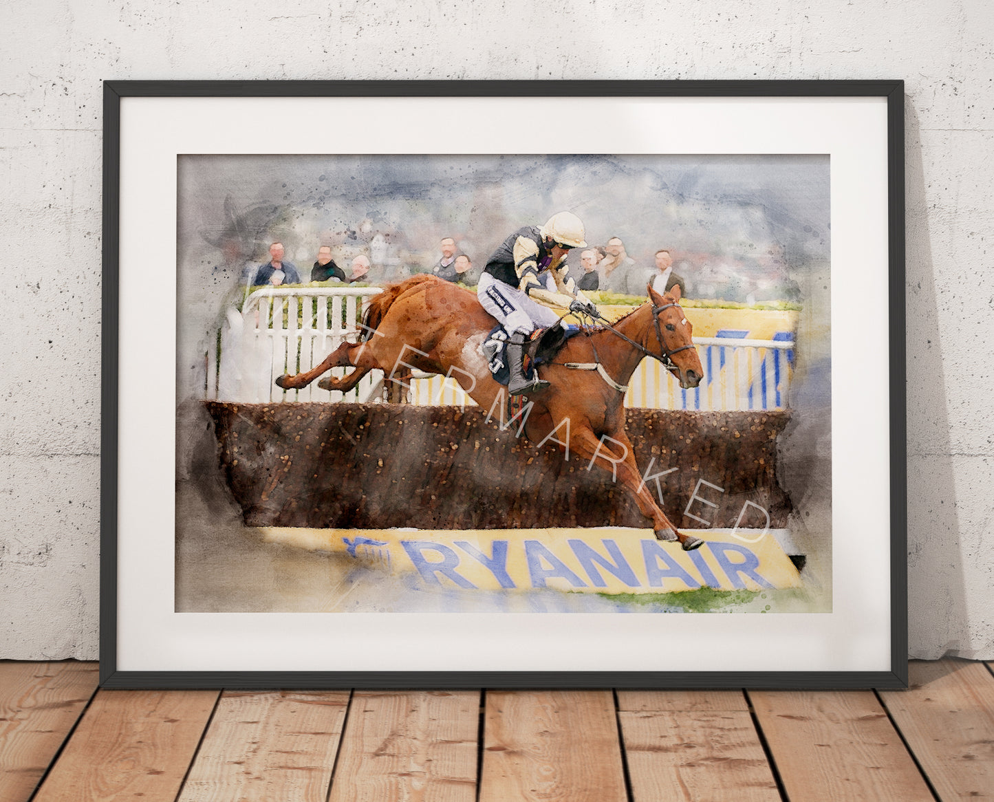 Yorkhill Racehorse Print - Digital Watercolour Art