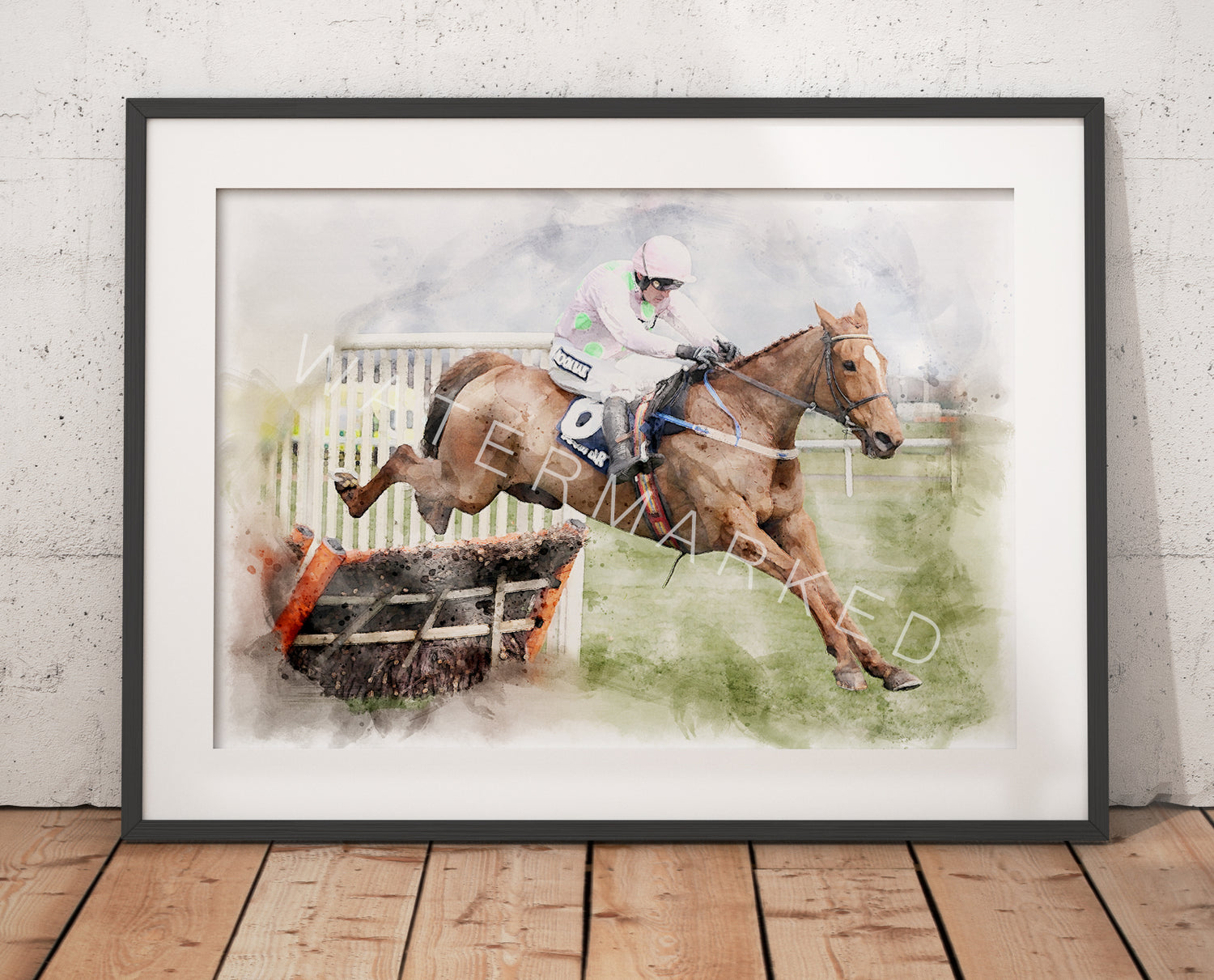 Racehorse Prints in a digital watercolour art style