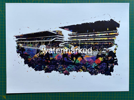 Cheltenham Pop Art Racecourse Print - A3