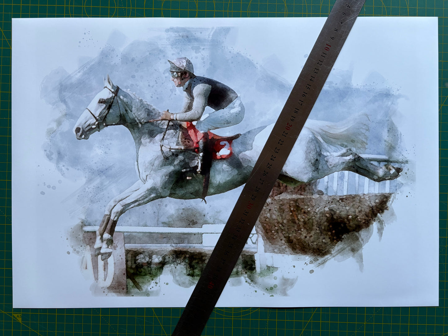 Desert Orchid Racehorse Print - 48 x 33cm