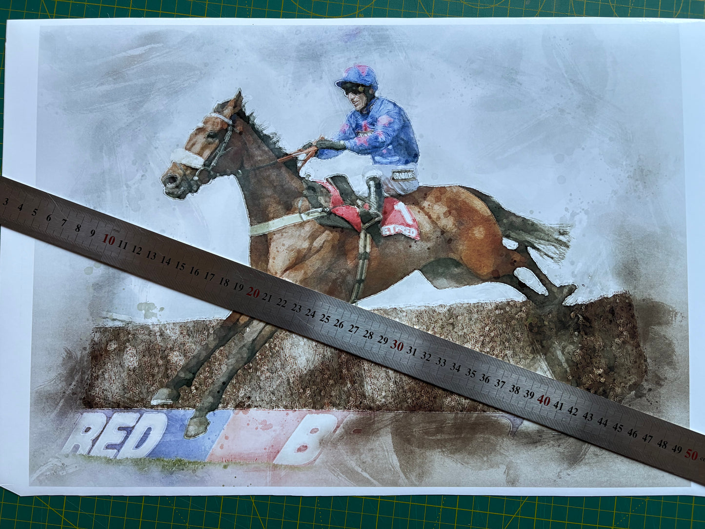 Cue Card Racehorse Print - A3