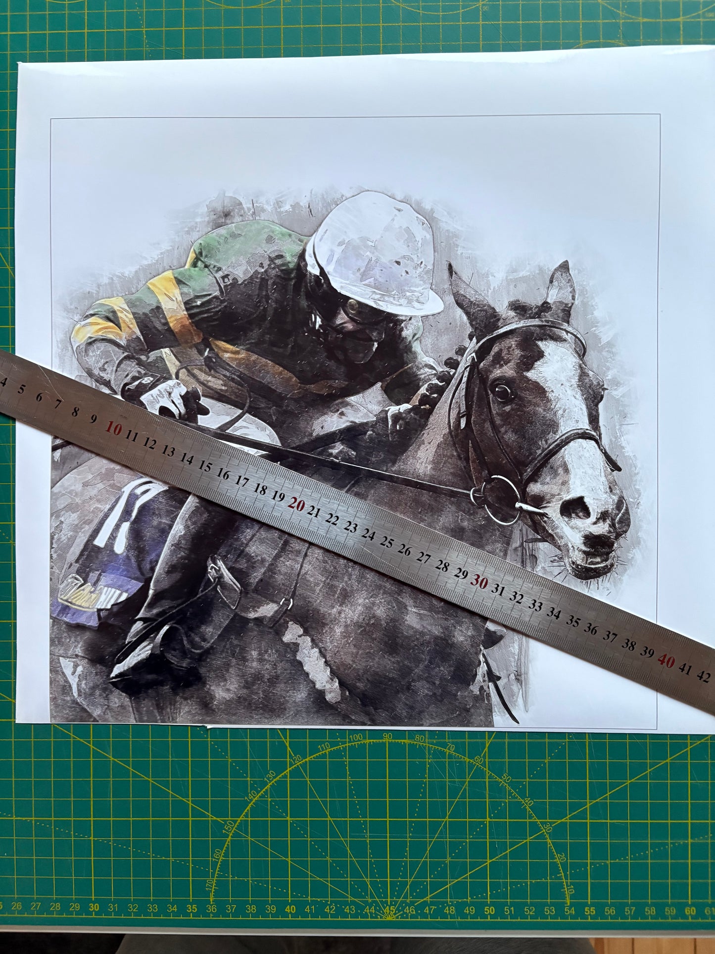 AP McCoy Graphic Racehorse Print - 30 x 30cm