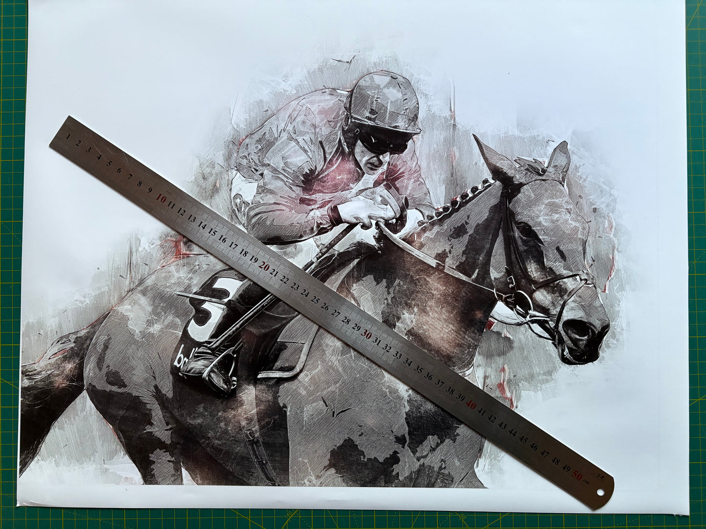 Envoi Allen Graphic Racehorse Print - 40 x 50cm