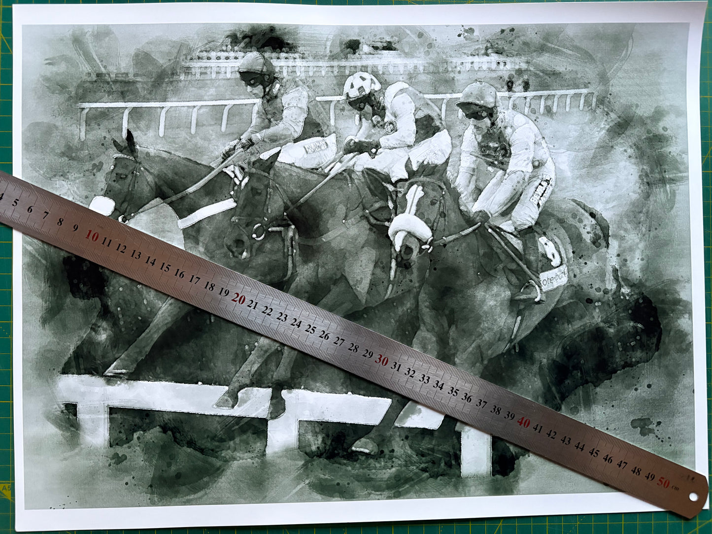 Kauto Star, Denman, Long Run, Racecourse Print - A3 B&W