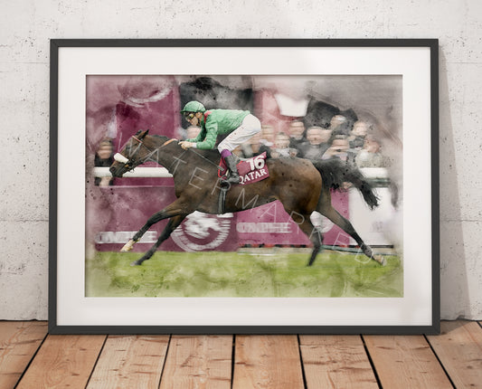 Zarkava Racehorse Print - Digital Watercolour Art