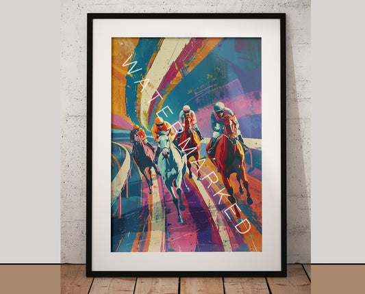 Abstract Futurism Racehorse Art - Digital Print