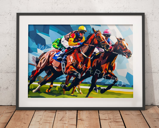 Abstract Vector - Racehorses - Digital Art