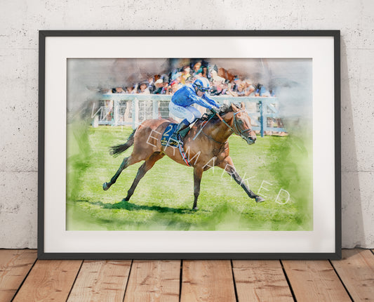 Baaeed Racehorse Print - Digital Watercolour Art