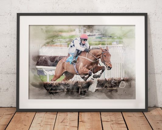 Ballyburn Racehorse Print - Digital Watercolour Art