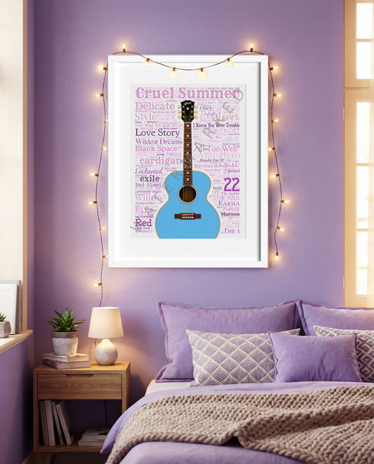 Taylor Inspired Song List Word Art Print