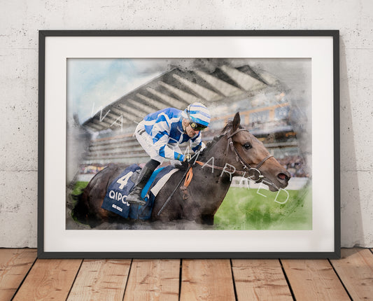 Big Rock Racehorse Print - Digital Watercolour Art