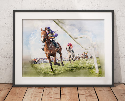 Corach Rambler Racehorse Print - Digital Watercolour Art