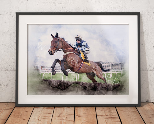 Edwardstone Racehorse Print - Digital Watercolour Art