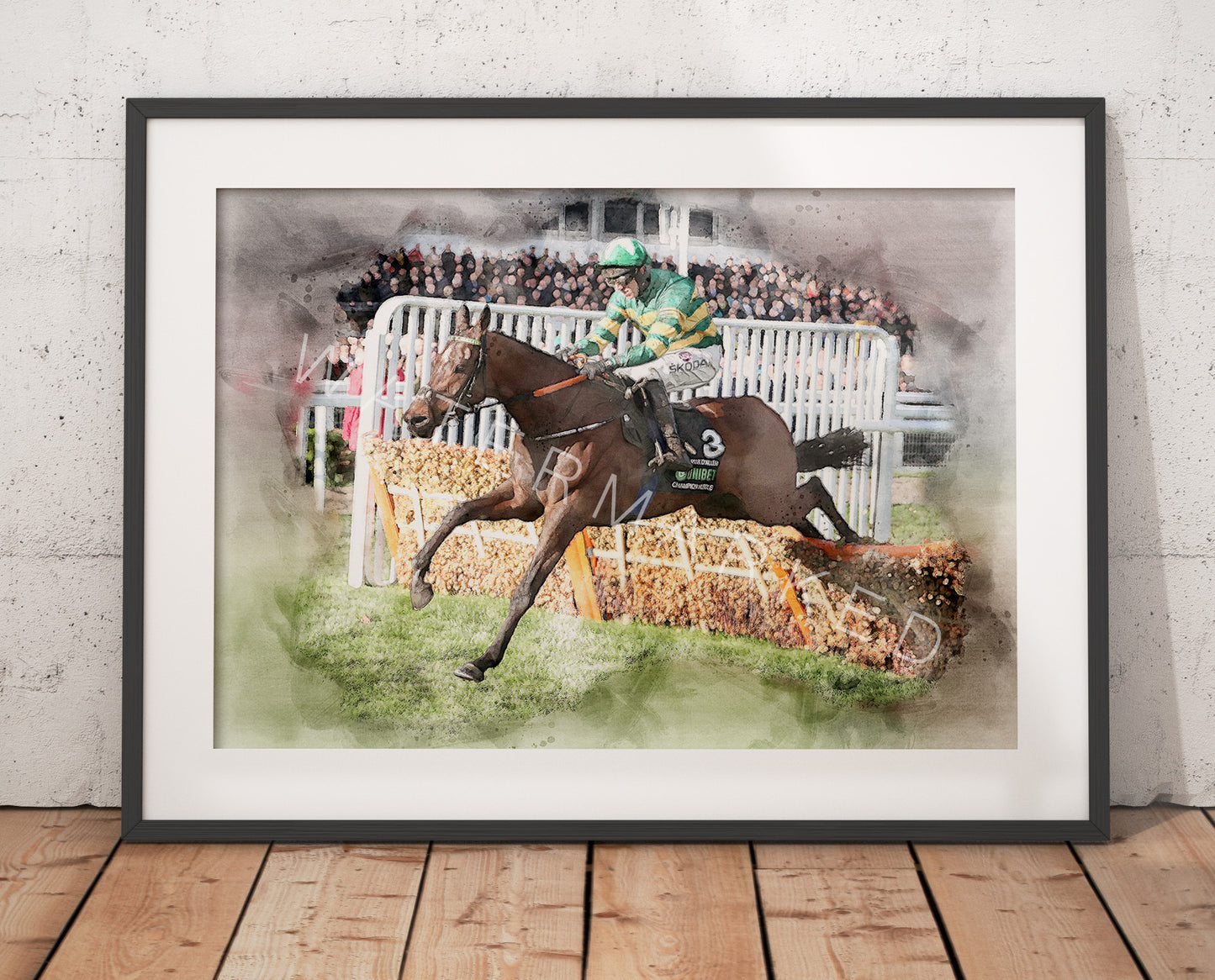 Espoir D'Allen Racehorse Print - Digital Watercolour Art