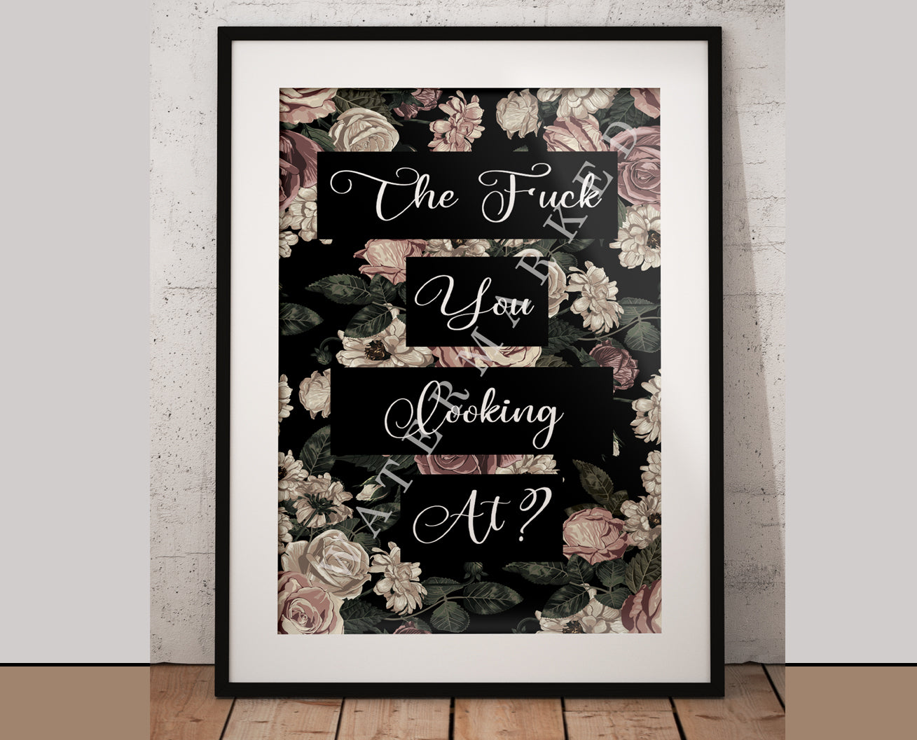 Floral Funny Editable Word Art Print