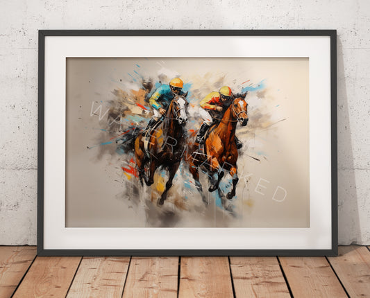 Generic Watercolour Racehorse Print - Digital Art