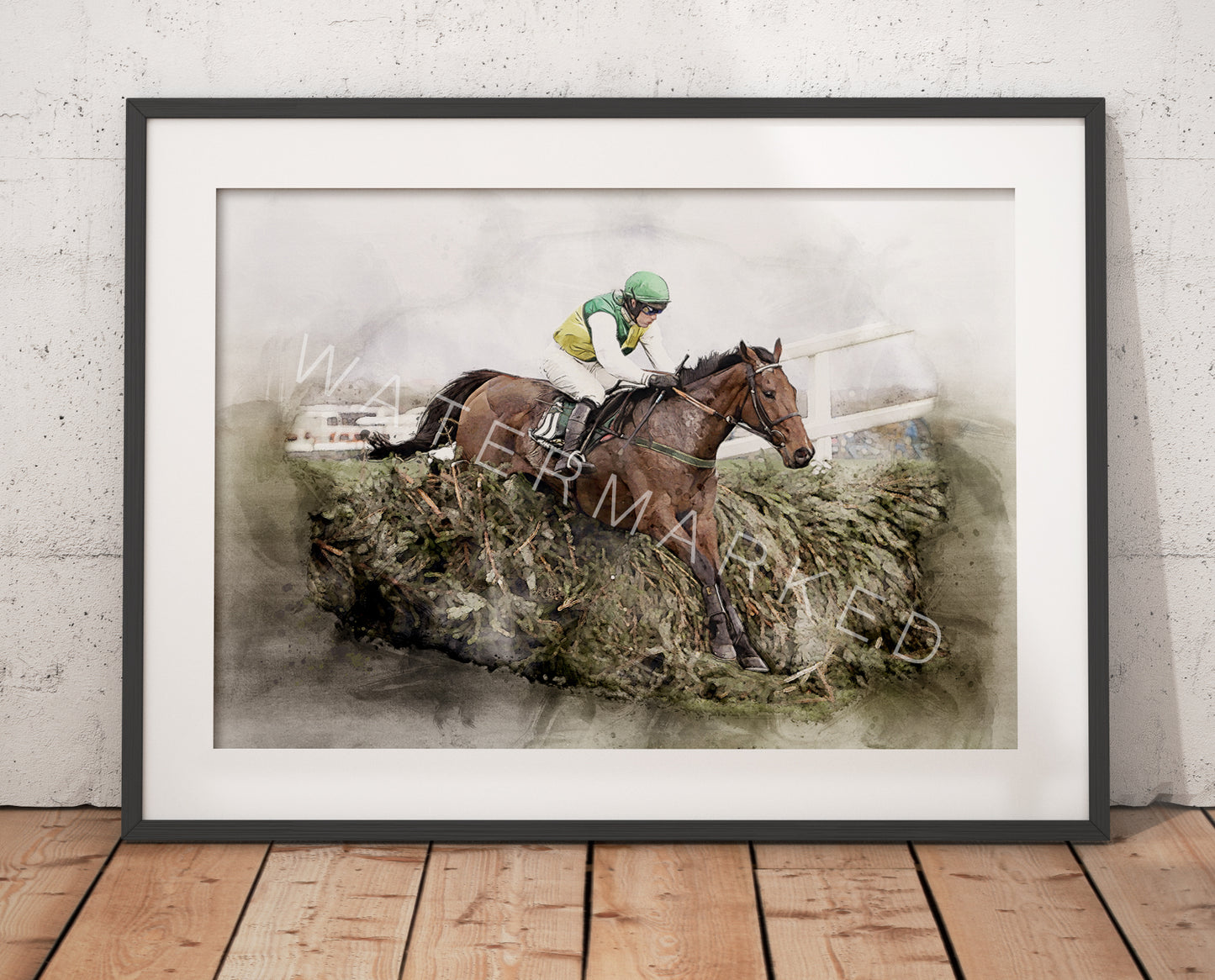 Hedgehunter Racehorse Print - Digital Watercolour Art