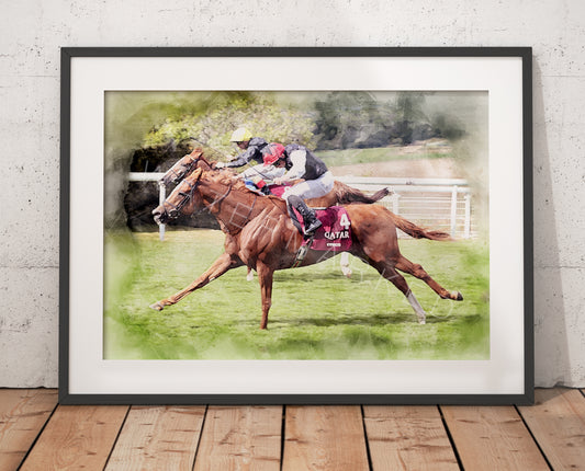 Kyprios Racehorse Print - Digital Watercolour Art