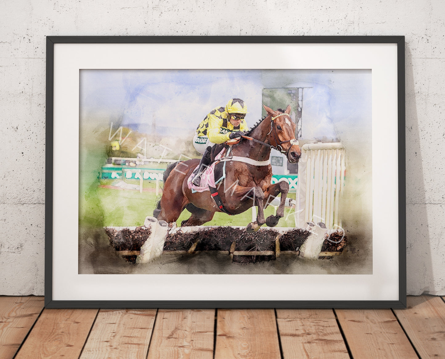 Sir Gino Racehorse Print - Digital Watercolour Art