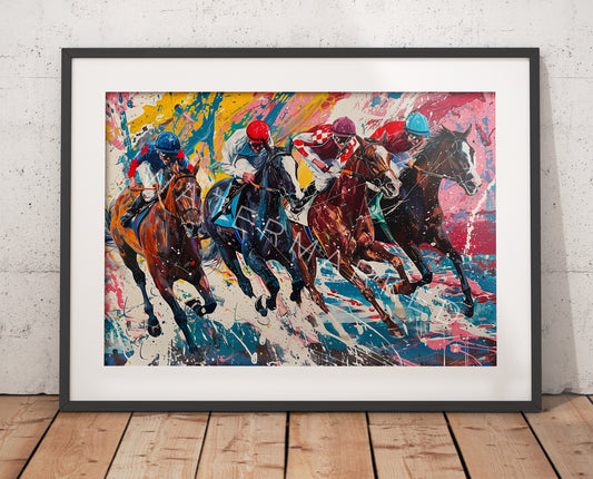 'The Race' - Racehorses - Digital Art