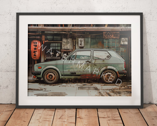 VW Golf Mark One Tribute Print - Digital Art