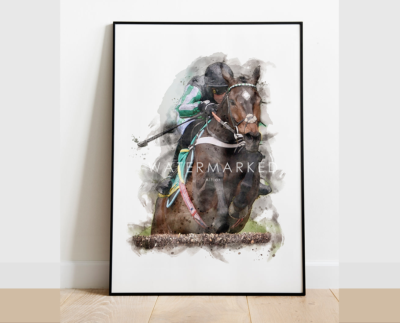 Multi-sized Racehorse Print Set x 6 Watercolour Prints