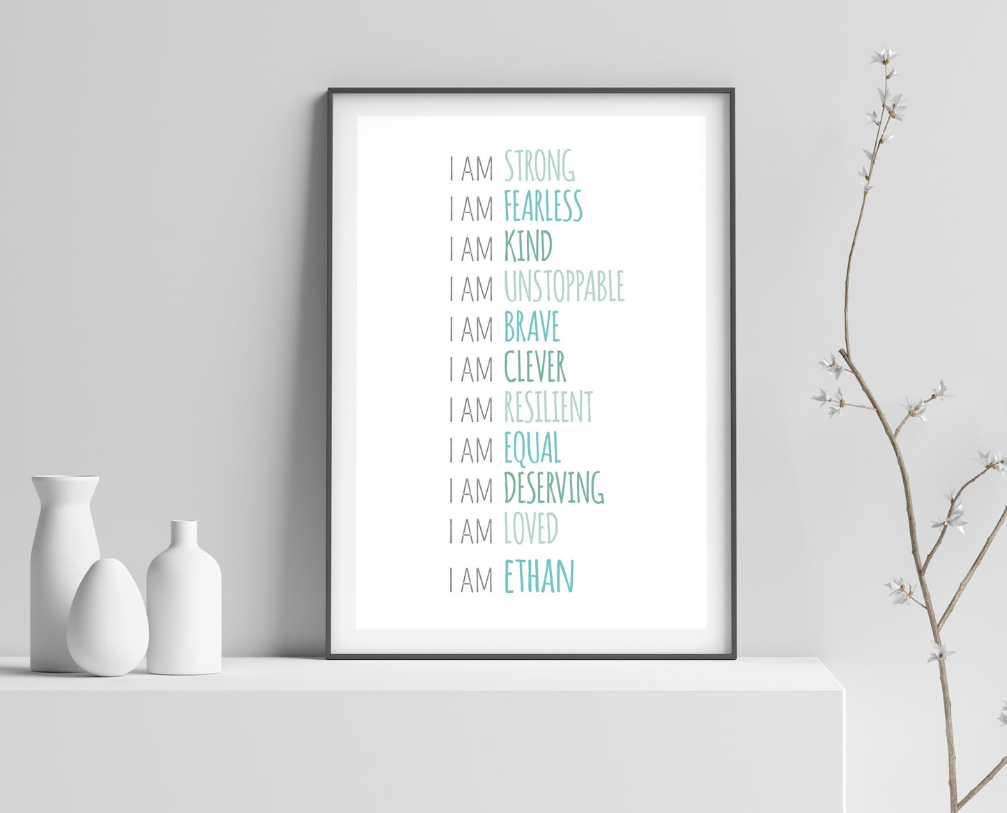 Children's Inspirational Word Art - Digital Watercolour Print