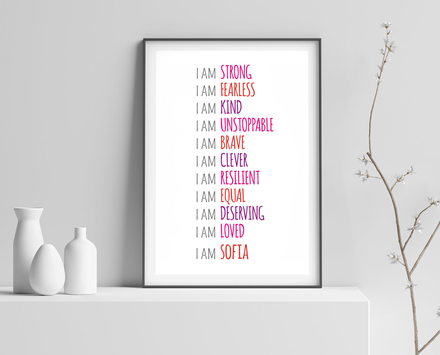 Children's Inspirational Word Art - Digital Watercolour Print