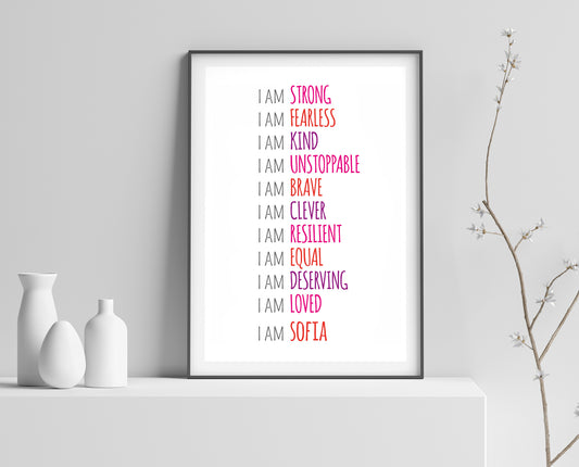 Children's Inspirational Word Art - Digital Watercolour Print