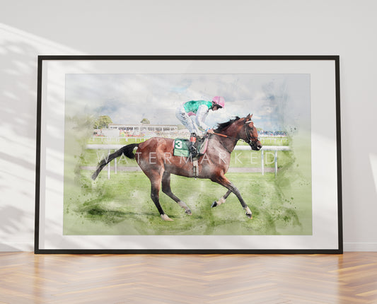 Frankel - Horse Racing Digital Watercolour Print