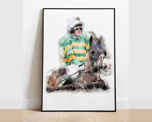 AP McCoy - Horse Racing Digital Watercolour Print