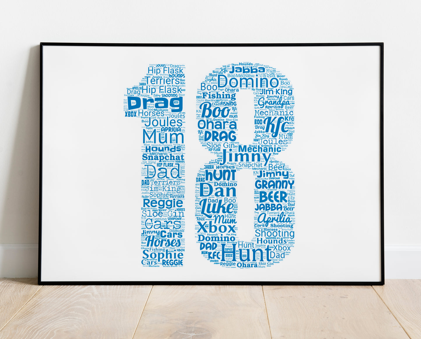 Birthday Age Number Word Art - Digital Watercolour Print