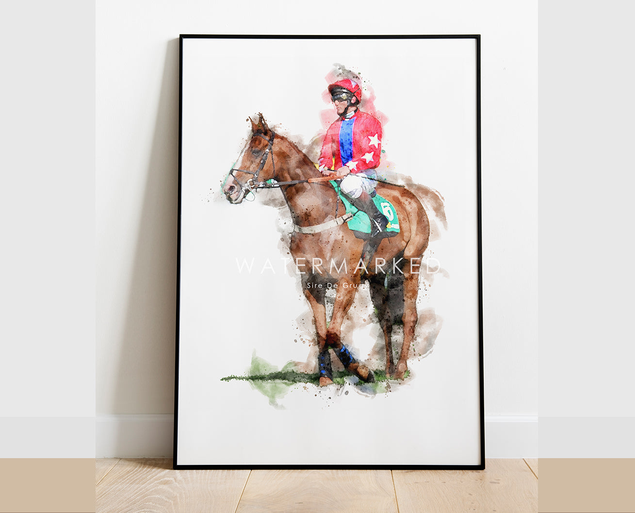 Sire De Grugy - Horse Racing Digital Watercolour Print