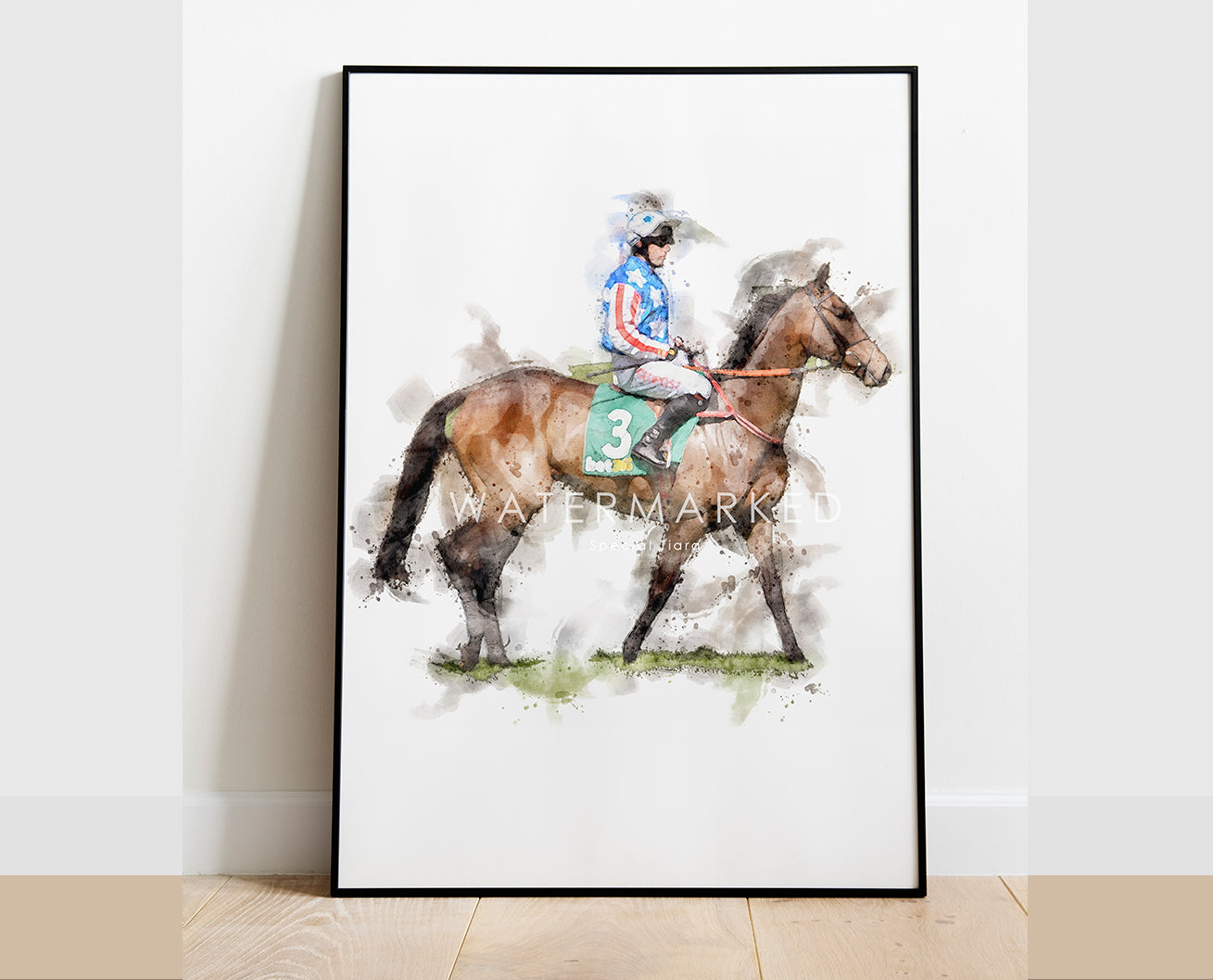 Special Tiara - Horse Racing Digital Watercolour Print